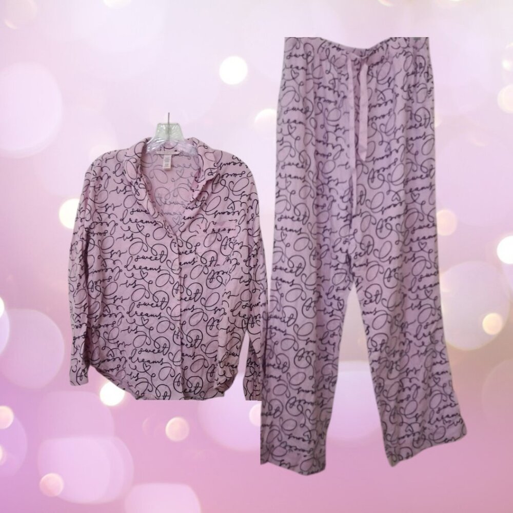 Vintage Victoria Secret Print Pajama Set Small